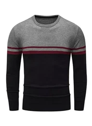 Winterpullover Herren Pullover mit Rundhalsausschnitt Feinstrick Herrenpullover Basic Strickpullover Klassischer Langarmshirt Sweater Freizeitpullover Wollpullover Pulli Grau-1011 M