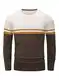 Meilicloth Strickpullover Herren Pullover Winter Feinstrick Winterpullover mit Rundhalsausschnitt Männer Basic Pulli Freizeitpullover Fleecepullover Klassischer Langarmshirt Sweatshirt Aprikose XXL