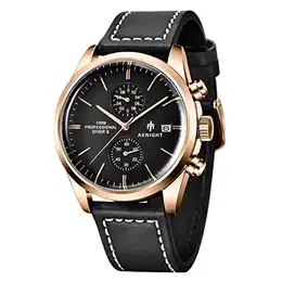 BENYAR herrenuhr Braun Leder Strap Chronograph Quarz Uhr Männer Datum Kalender Wasserdicht Armbanduhr Herren Sport mit Blau/Schwarz Zifferblatt Elegantes Geschenk