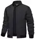 KEFITEVD Herren Frühling Herbst Casual Jacken Leichte Arbeit Bomber Varsity Baseball Jacke Dünne Windjacke,Schwarz,S
