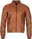 Infinity Herren Retro Bräune Varsity 100% Nappaleder Bomberjacke M