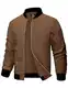 MAGCOMSEN Herren Bomberjacke Frühling Herbst Windbreaker Jacke Klassik Leicht Arbeitsjacke Männer Reißverschluss Baseballjacke Bequeme Freizeit Sportjacke US Army Outdoorjacke Braun XL