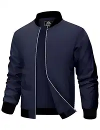 Herren Leicht Fliegerjacke Dünne Bomber Jacke Classic Outdoor Windbreaker Männer US Militär Arbeitsjacke Casual Freizeit Sweatjacke Dunkelblau M