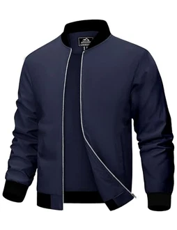 MAGCOMSEN Herren Bomberjacke Windbreaker Dunkelblau