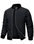 MAGCOMSEN Herren Bomberjacke Windbreaker Schwarz