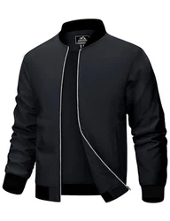 MAGCOMSEN Herren Bomberjacke Windbreaker Schwarz