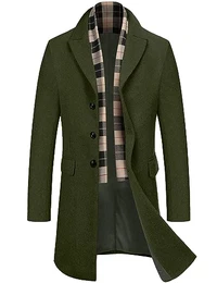 Herren Mantel Wintermantel Slim Fit Business Winterjacke Warmer Lange Trenchcoat Jacken Herrenmantel Cabanmantel Cabanjacke Vintage-Kurzmantel Armeegrün M