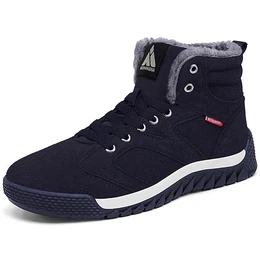 Winterstiefel Herren rutschfeste Wärme Gefüttert Winterschuhe Mann Bequeme Wasserabweisend Kurzschaft Klassische Stiefel, Dunkel Blau 42 EU