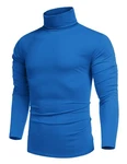 COOFANDY Rollkragenpullover Herren Langarmshirt Königsblau