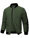 MAGCOMSEN Herren Bomberjacke Windbreaker Armeegrün