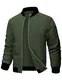 MAGCOMSEN Herren College Jacke Herbst Casual Übergangsjacke Stehkragen Outdoor Bomberjacke Herren Dünne Pilotenjacke Basic Atmungsaktiv Mantel Armeegrün M