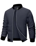 MAGCOMSEN Herren Bomberjacke Windbreaker Dunkelgrau