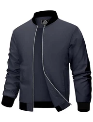 MAGCOMSEN Herren Bomberjacke Windbreaker Dunkelgrau
