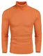 COOFANDY Rollkragen Herren Pullover Winterpullover Langarm Sweater Einfarbig Winter Warm Oberteile Rollkragenpullover Strickpullover Rollkragen Pulli Orange M