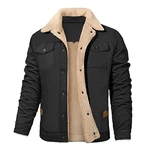 Vancavoo Jacke Herren Übergangsjacke Winterjacke Stehkragen Winterparka mit Taschen Schwarz