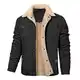 Vancavoo Jacke Herren Übergangsjacke Winter Wärme Fleece Winterjacke Gefütterte Jacken Stehkragen Winterparka Fleecejacke mit Taschen,Schwarz,L