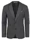 PJ PAUL JONES Herren Blazer Vintage Fischgrätmuster Anzugjacke Regular Fit Sakko Sportlich (Schwarz, M)