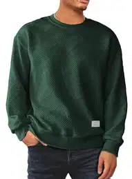 Herren Sweatshirt Raglan Sweat Langarm Crew Neck Casual Pullover Grün M