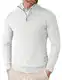 COOFANDY Herren Pullover Half Zip Herren Troyer mit Reißverschluss Stehkragen Pullover Arbeitspullover Slim Fit Weiß M
