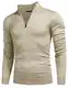 COOFANDY Half Zip Pullover Herren Stehkragen Pullover Zipper Herren Troyer mit Reißverschluss Arbeitspullover Pullover Khaki XL
