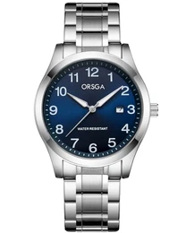 Uhren Herren Edelstahl Silber: Armbanduhr Herren Analog Wasserdicht - Herrenuhr mit Datum Leuchtend Klassische Business Quarzuhr Blau Zifferblatt Geschenke für Männer