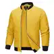 MAGCOMSEN Herren Dünne Bomberjacke Leicht College Jacke Sommer Full-Zip Windbreaker Männer Polyester Fliegerjacke Military US Blouson Jacke mit Multi Taschen Gelb M