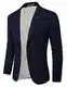 PaulJones Herren Sakko Regular Fit Blazer mit 2 Knöpfe Freizeit Anzugjacken Lässig für Hochzeit 42 Dunkelblau 472A23-2