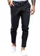 Feziakuk Herren Chino Hose Baumwolle Slim Fit Stoffhose Lässig Stretch Hosen Männer Schlupfhosen, Schwarz M