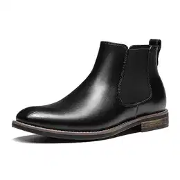 Herren Chelsea Boots Leder Stiefel Stiefeletten SCHWARZ Leder URBAN-06-1 Größe 43EU/9.5US