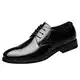 Gsheocm Business-Kleidung für Herren, Freizeitschuhe, britische, Spitze, einfarbige Lederschuhe zum Schnüren Classic Herren Schuhe Blau (Black, 43)