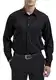 HISDERN Herren Schwarz Hemd Langarm Businesshemd Regular Fit Hemd aus Bambusfaser Freizeithemd Bügelfreies Herrenhemd mit Brusttasche,L