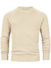 Herren INMassum Feinstrickpullover mit Rundhals-Ausschnitt Strickpullover aus Baumwolle Irish Cream M