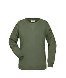 Damen Raglan Sweatshirt - Sweatshirt aus Bio-Baumwolle mit leicht tailliertem Schnitt Farbe: Olive Grösse: XL