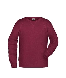 James & Nicholson Herren Raglan Sweatshirt Burgundy-Melange