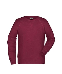 Herren Raglan Sweatshirt - Sweatshirt im Raglanschnitt aus Bio-Baumwolle Farbe: Burgundy-Melange Grösse: 5XL