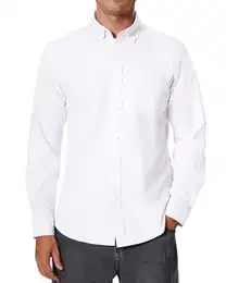 Hemd Herren Langarm Weißes Oxford Hemden Herren Bügelfrei Weiss Baumwolle Anzug Business Herrenhemd Weiß Regular Fit Oberhemd für Hochzeit Office Date Interview,M