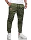 LIUPMWE Herren Hose Chino Cargohose Jogginghose Baumwolle Casual Sporthose Sweatpants Herren mit Taschen Freizeithose Elastische Taille mit Kordelzug,M,Grün