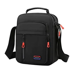 Umhängetasche Schultertasche Messenger Bag Herren tasche Zum Umhängen Klein Herren Canvas Handy Tasche Männer für Arbeit Schule Reise (schwarz2)