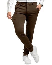 Herren Dunkelbraun (Größe 32W/32L) - Bequeme Dunkelbraune Hose Herren - Stilvolle Herren Hosen Stretch - Hosen Herren Stretch - Modische Praktische Männer Hosen für Business