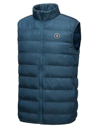 Herren Isolierte Steppweste Outdoor Sport Jacke Blau M