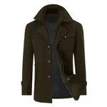 YOUTHUP Herren Wintermantel mit Stehkragen Kaffee (M)