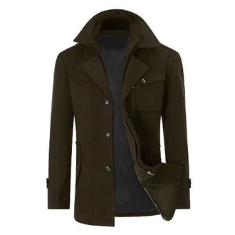 YOUTHUP Herren Wintermantel mit Stehkragen Kaffee (M) YOUTHUP Herren Wintermantel mit Stehkragen Kaffee (M)