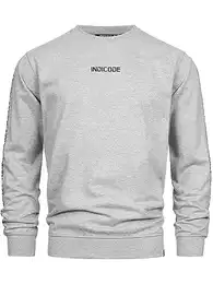 Herren INKorbin Sweatshirt mit RIPP-Bündchen und Rundhals-Ausschnitt Sweater aus Baumwoll-Mix Lt Grey Mix XL