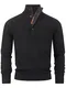 Indicode Herren INIsalu Pullover aus 80% Baumwolle mit Stehkragen   Strickpullover für Männer Black XXL