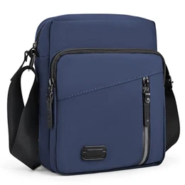 Umhängetasche Schultertasche Herren Herrentasche Messenger Bag mit Multi Tasche Wasserdichte Handytasche Shulder Bag für Tägliches Leben, Business Arbeit, Reise, Blau