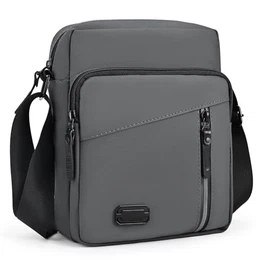 Umhängetasche Schultertasche Herren Herrentasche Messenger Bag mit Multi Tasche Wasserdichte Handytasche Shulder Bag für Tägliches Leben, Business Arbeit, Reise, Grau