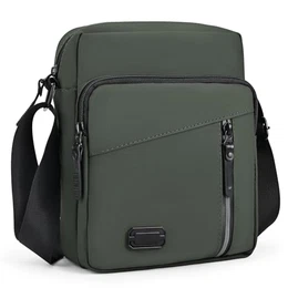 Umhängetasche Schultertasche Herren Herrentasche Messenger Bag mit Multi Tasche Wasserdichte Handytasche Shulder Bag für Tägliches Leben, Business Arbeit, Reise, Grün