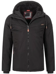 Herren Winter Jacke warm mit Kapuze AS-331 [AS-331-Schwarz-Gr.M]