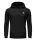 Huayuzh Hoodie Herren Kapuzenpullover Casual Langarm Karierten Kordelzug Jacquard Sweatshirt mit Kapuze Taschen Schwarz M