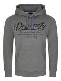Hoodie Herren Regular Fit DFArno Kapuzenpullover Pullover Sweatshirt Streetwear Print Grau M, Größe:M, Farbe:Grey Melange Standard 2